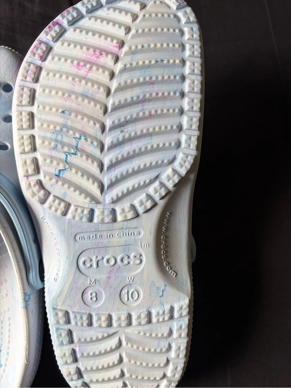 CROCS Kids Marble Light Blue Clog with Charms